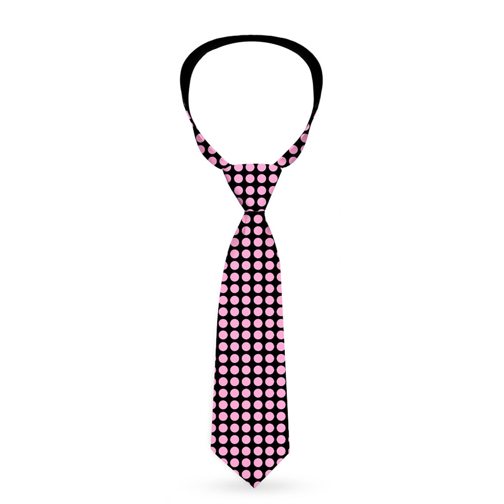 Buckle-Down Necktie - Mini Polka Dots Black/Pink Neckties Buckle-Down