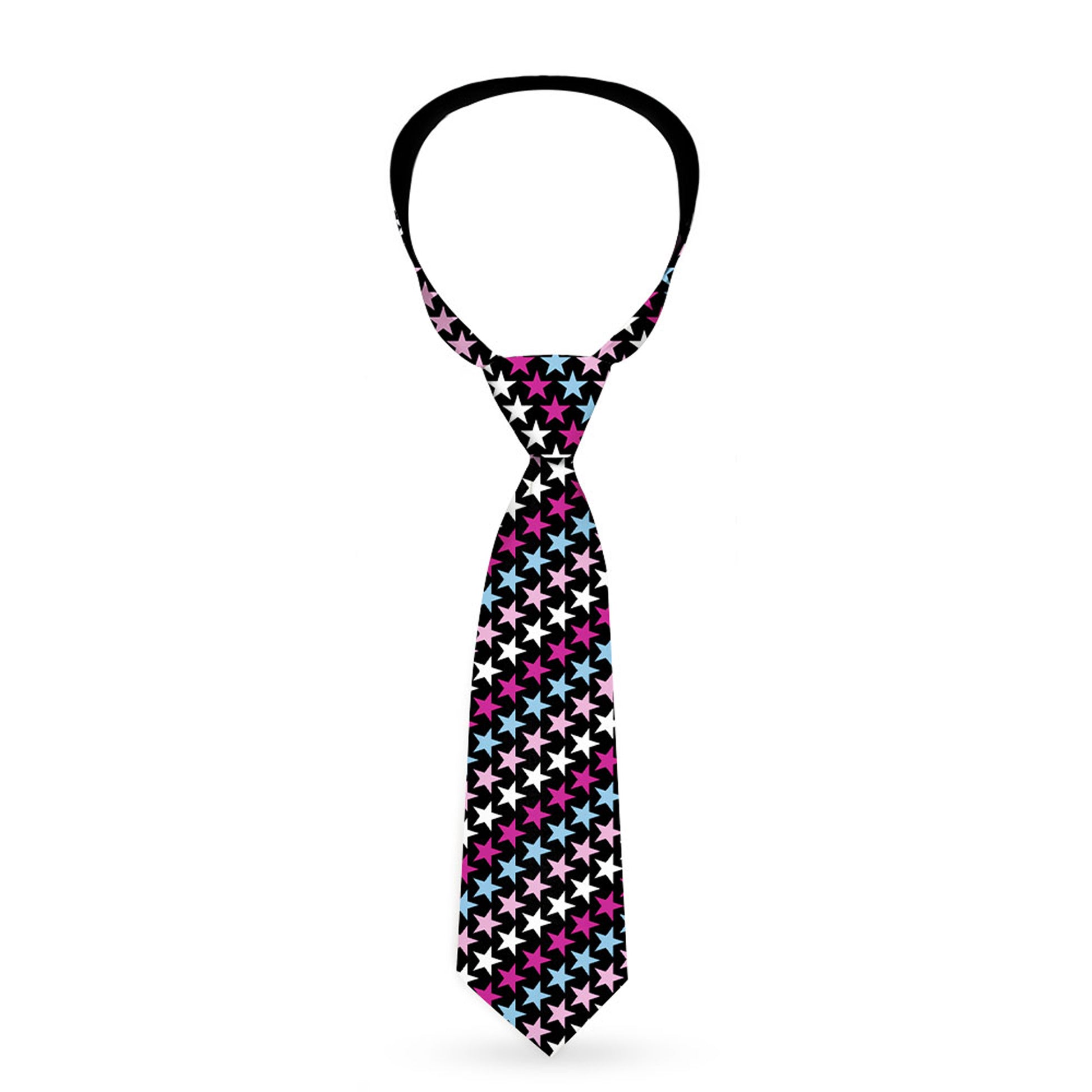 Buckle-Down Necktie - Mini Stars Black/Pink/Blue/White Neckties Buckle-Down