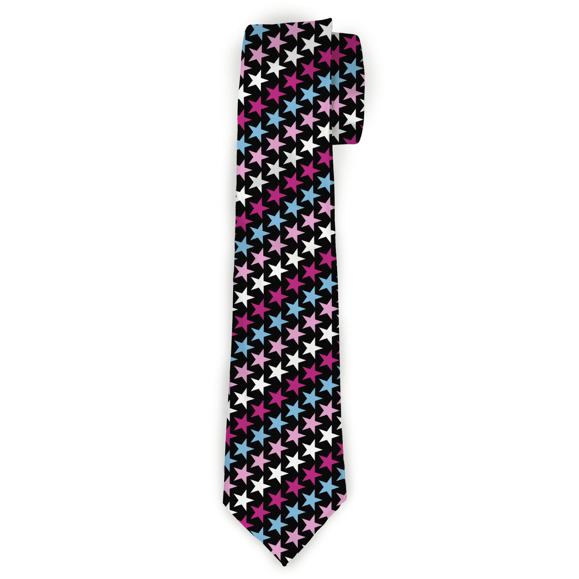 Buckle-Down Necktie - Mini Stars Black/Pink/Blue/White Neckties Buckle-Down