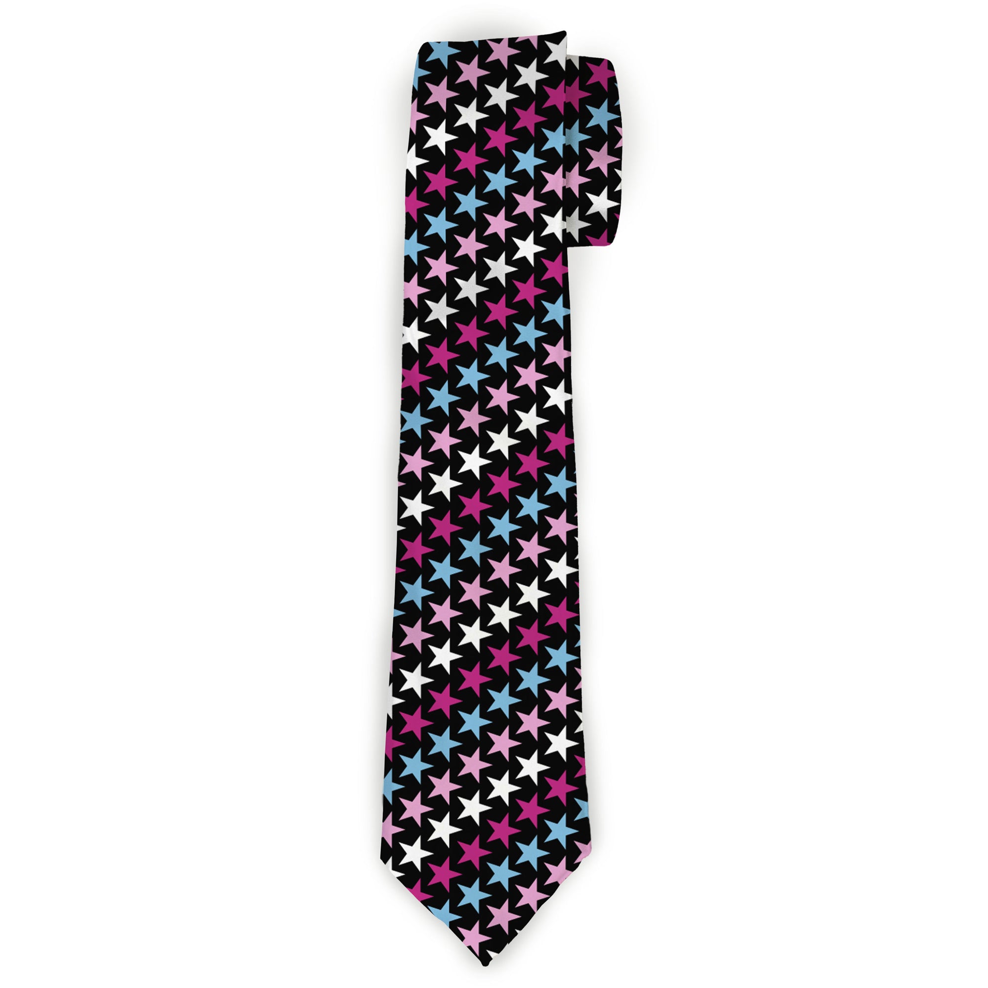 Buckle-Down Necktie - Mini Stars Black/Pink/Blue/White Neckties Buckle-Down