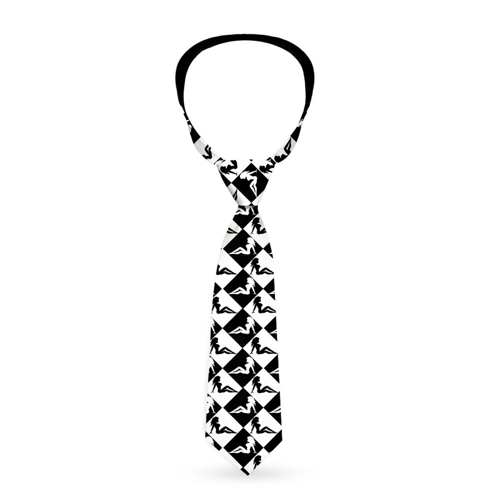 Buckle-Down Necktie - Mud Flap Girl Diamonds Black/White Neckties Buckle-Down