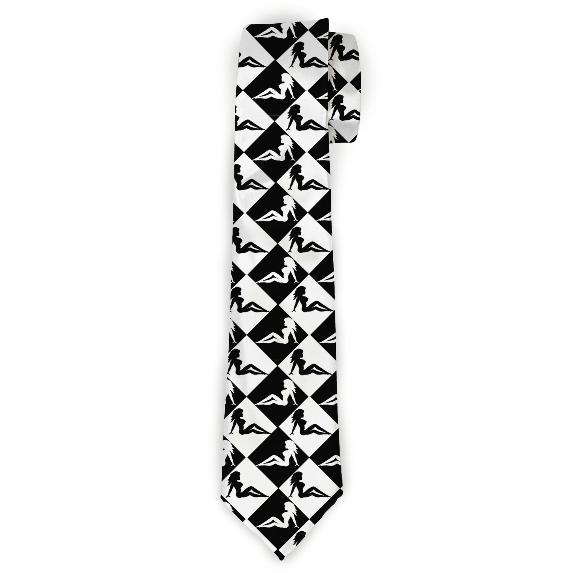 Buckle-Down Necktie - Mud Flap Girl Diamonds Black/White Neckties Buckle-Down