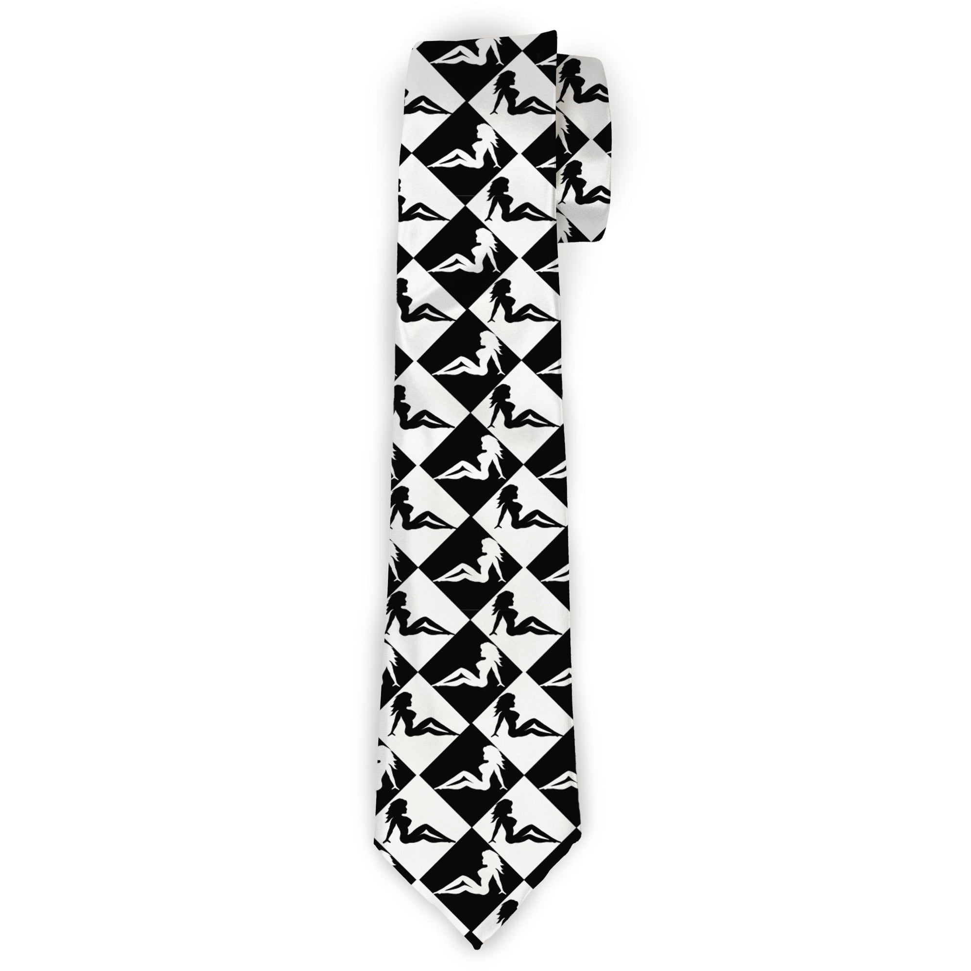 Buckle-Down Necktie - Mud Flap Girl Diamonds Black/White Neckties Buckle-Down