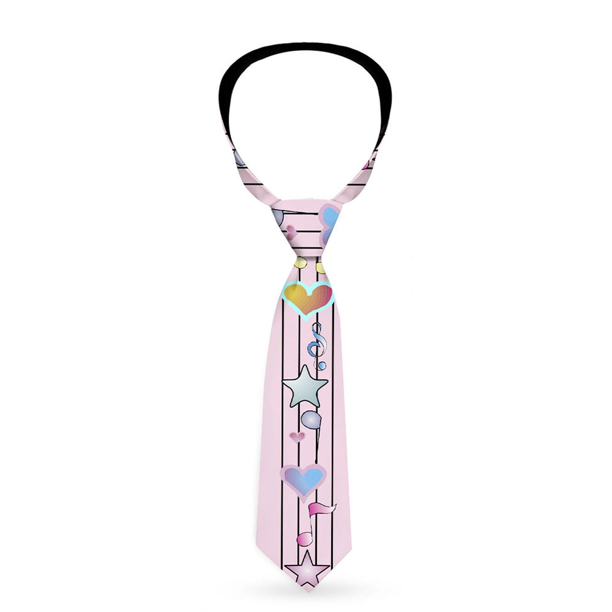 Buckle-Down Necktie - Music Notes Pink Neckties Buckle-Down