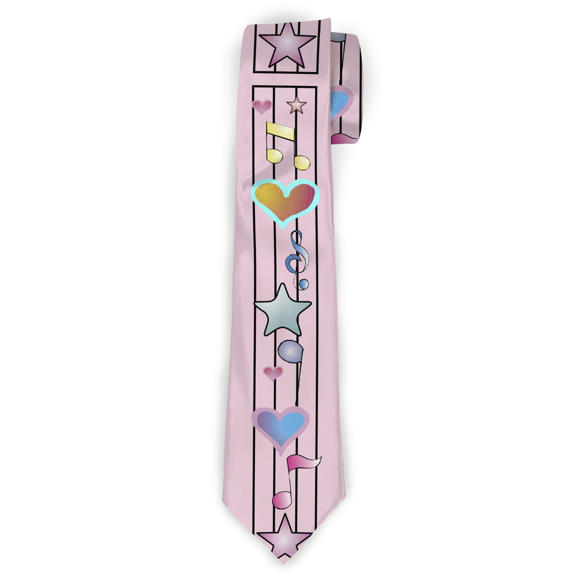Buckle-Down Necktie - Music Notes Pink Neckties Buckle-Down