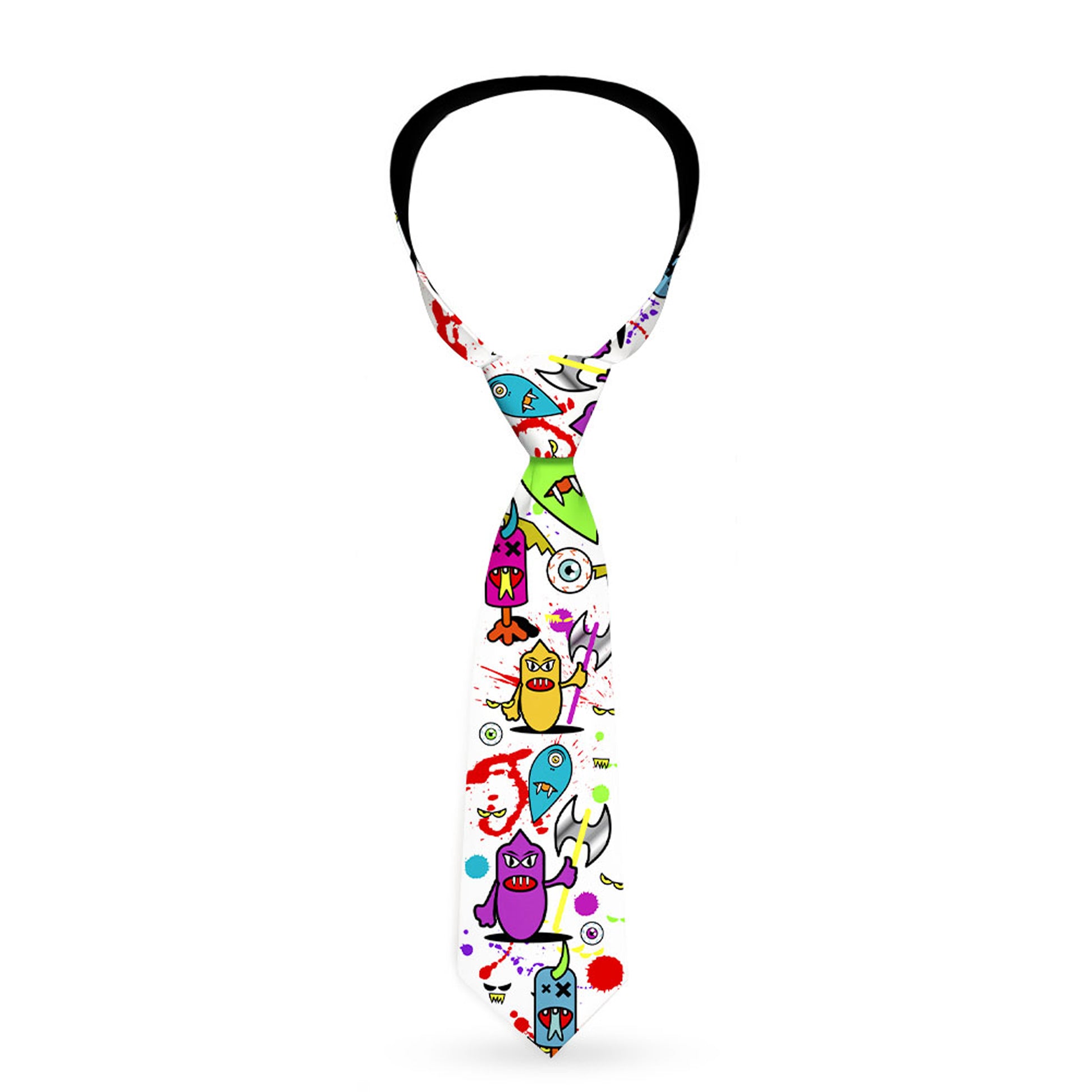 Buckle-Down Necktie - Monsters White Neckties Buckle-Down
