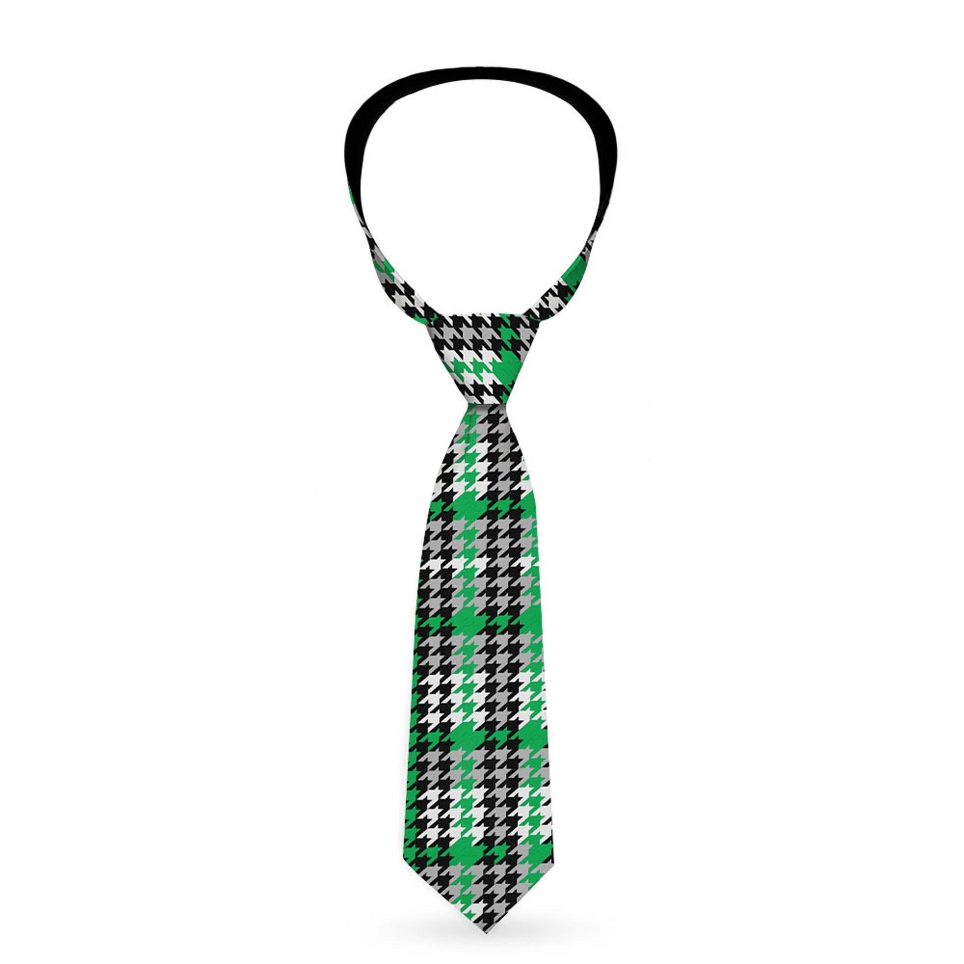 Buckle-Down Necktie - Mini Houndstooth Green/Black/Gray Neckties Buckle-Down