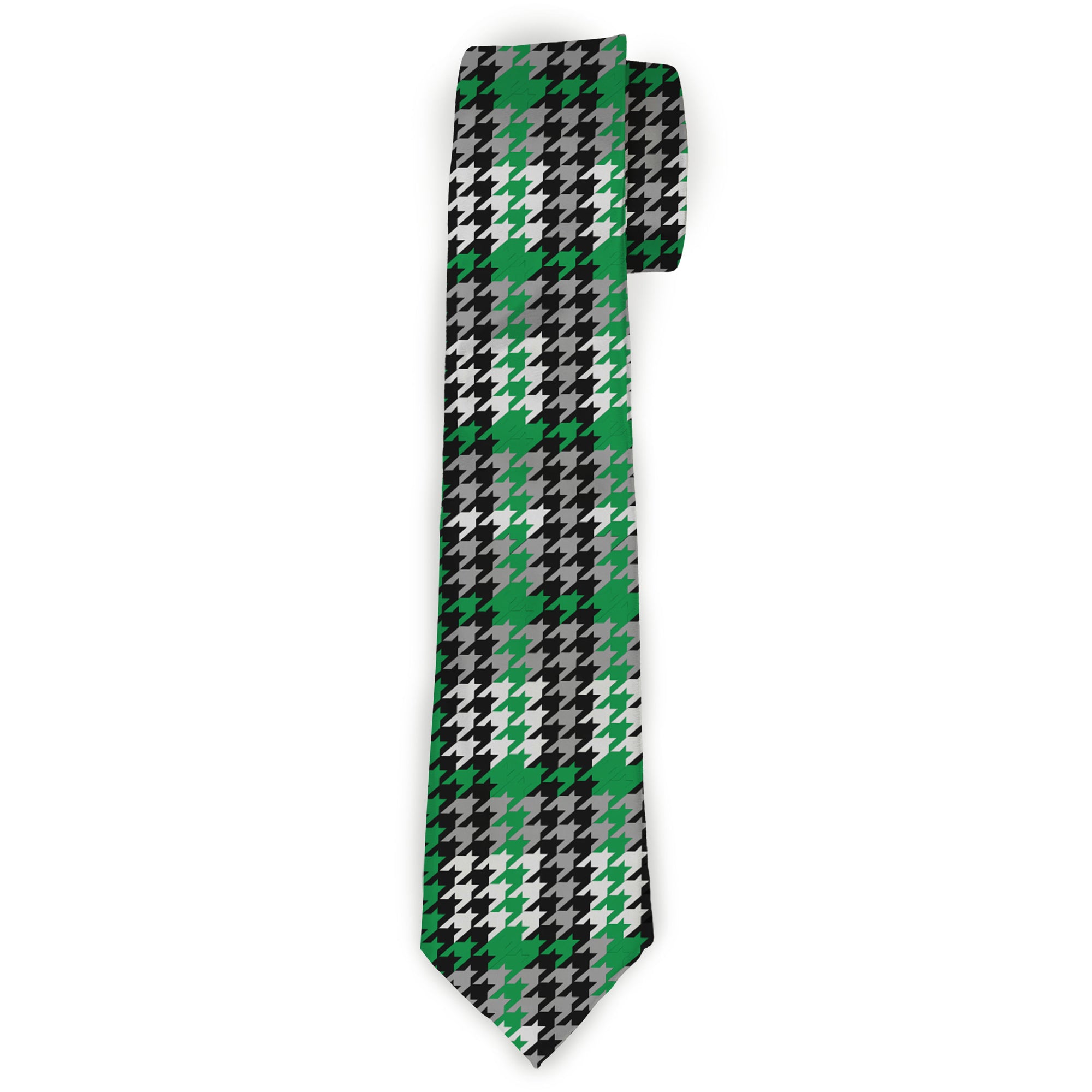 Buckle-Down Necktie - Mini Houndstooth Green/Black/Gray Neckties Buckle-Down