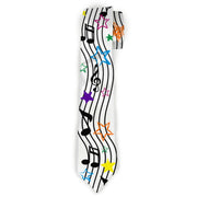 Buckle-Down Necktie - Music Notes Stars White/Black/Multi Color Neckties Buckle-Down
