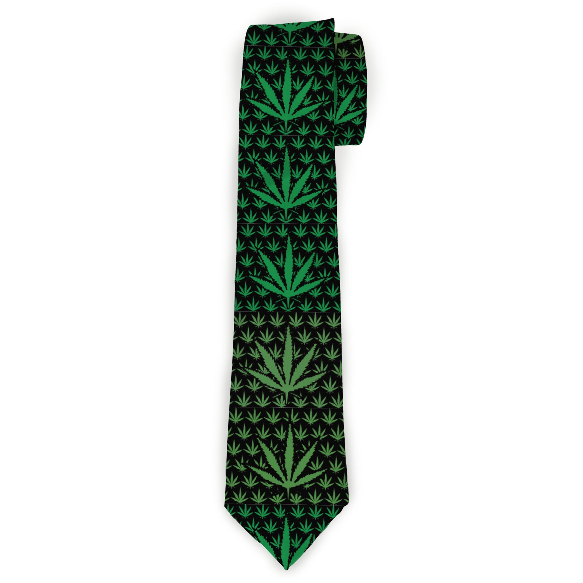 Buckle-Down Necktie - Marijuana Garden Black/Green Neckties Buckle-Down