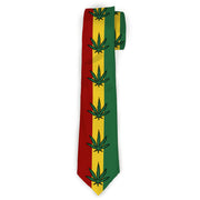 Buckle-Down Necktie - Marijuana Leaf Repeat Rasta Neckties Buckle-Down