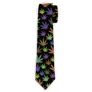 Buckle-Down Necktie - Multi Marijuana Leaves Black/Multi Color Neckties Buckle-Down