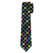 Buckle-Down Necktie - Musical Checkers Black/Neon Neckties Buckle-Down
