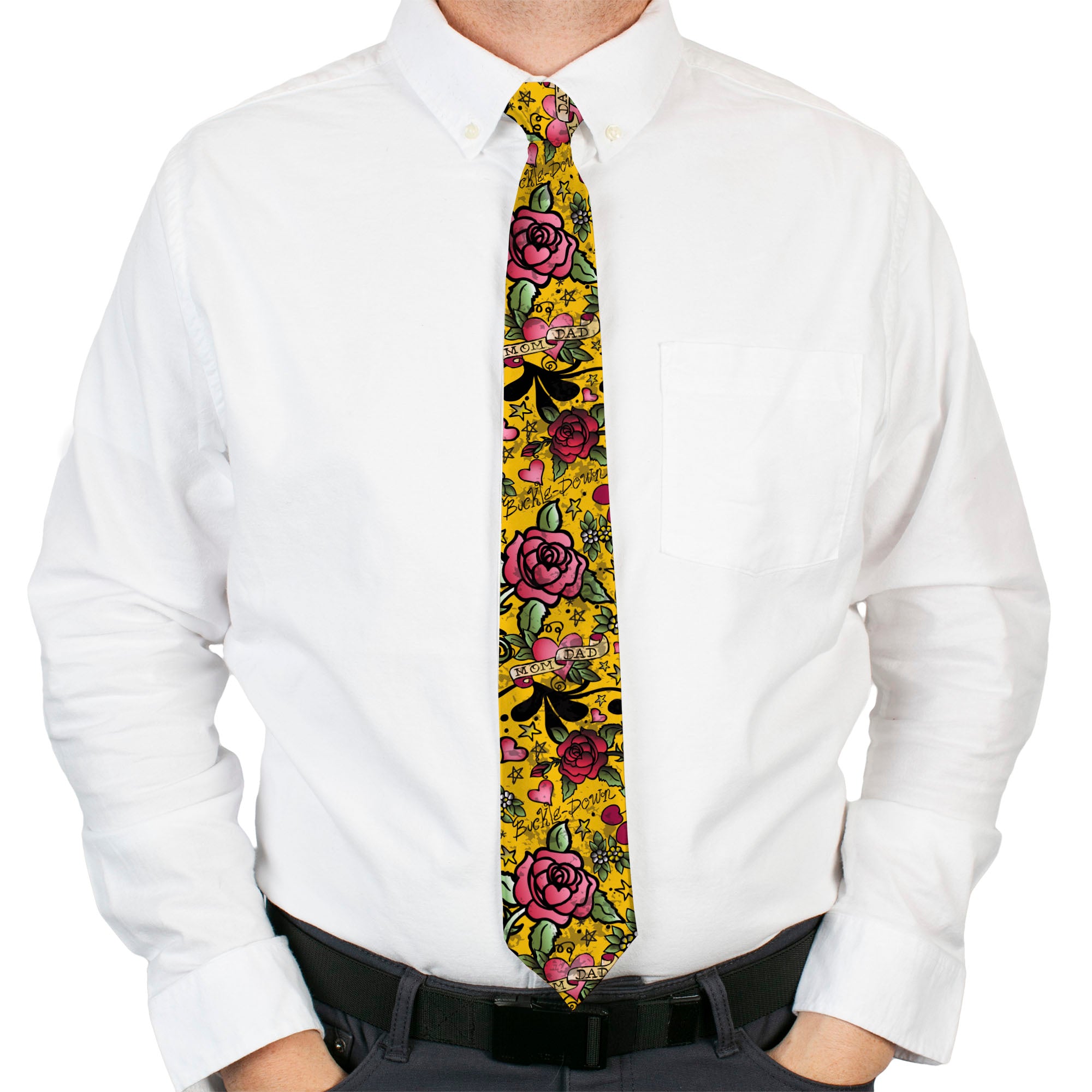 Buckle-Down Necktie - Mom & Mom Yellow Neckties Buckle-Down