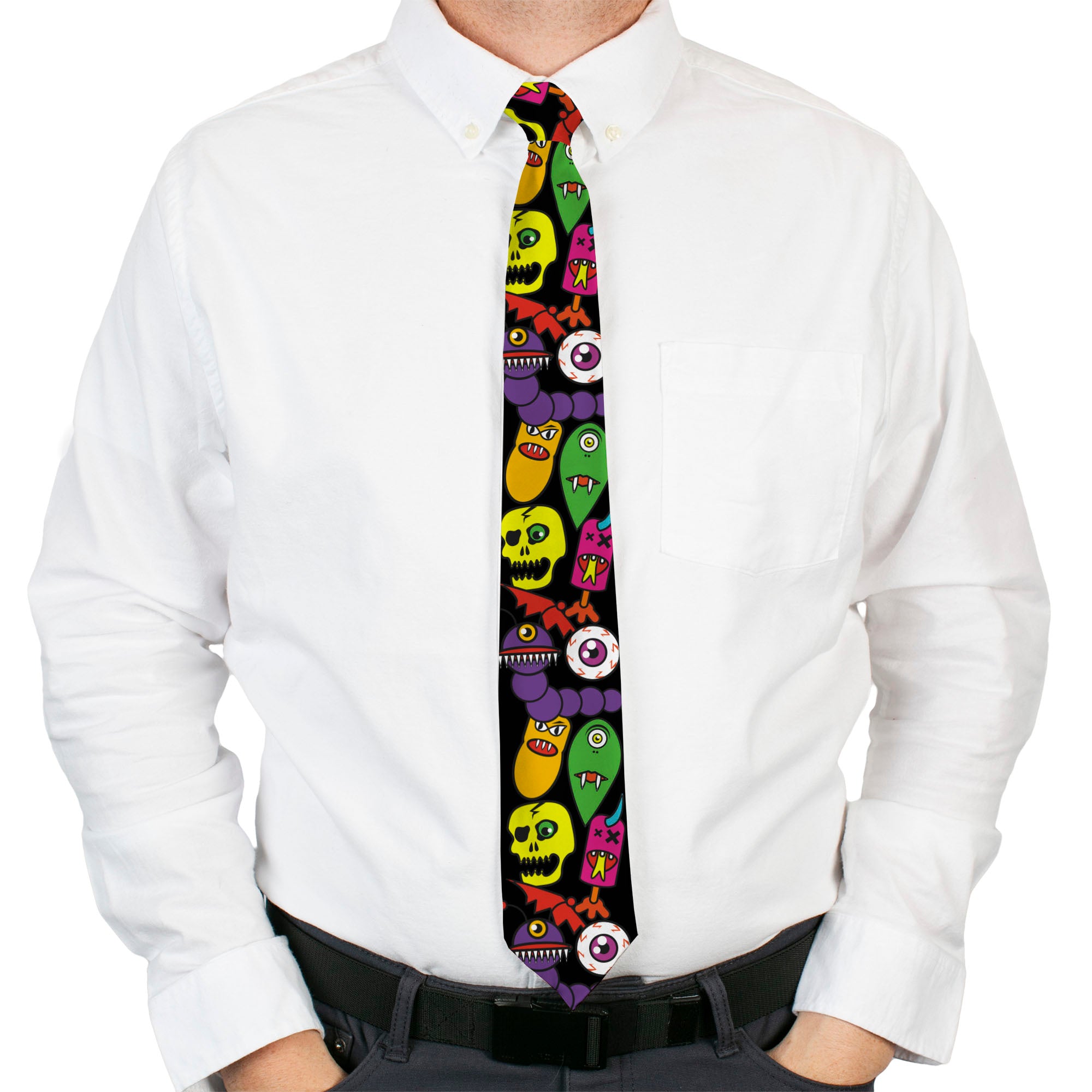 Buckle-Down Necktie - Monsters C/U Black Neckties Buckle-Down