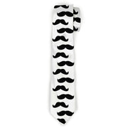 Buckle-Down Necktie - Mustaches White/Black Neckties Buckle-Down