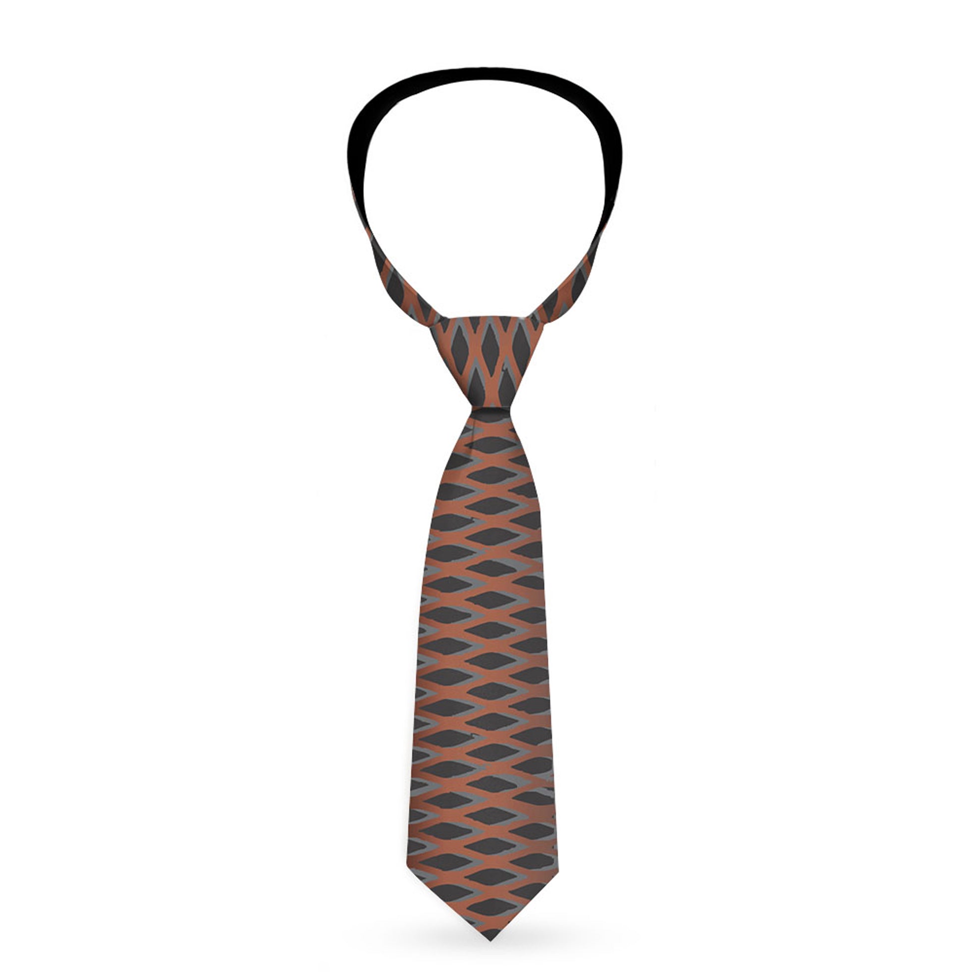 Buckle-Down Necktie - Mesh Black/Brown Neckties Buckle-Down