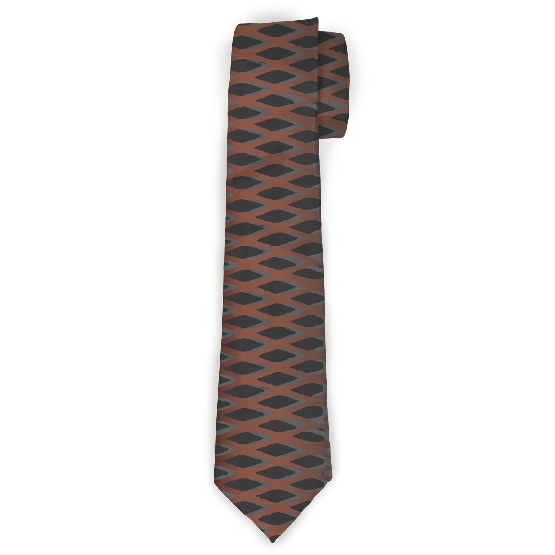 Buckle-Down Necktie - Mesh Black/Brown Neckties Buckle-Down