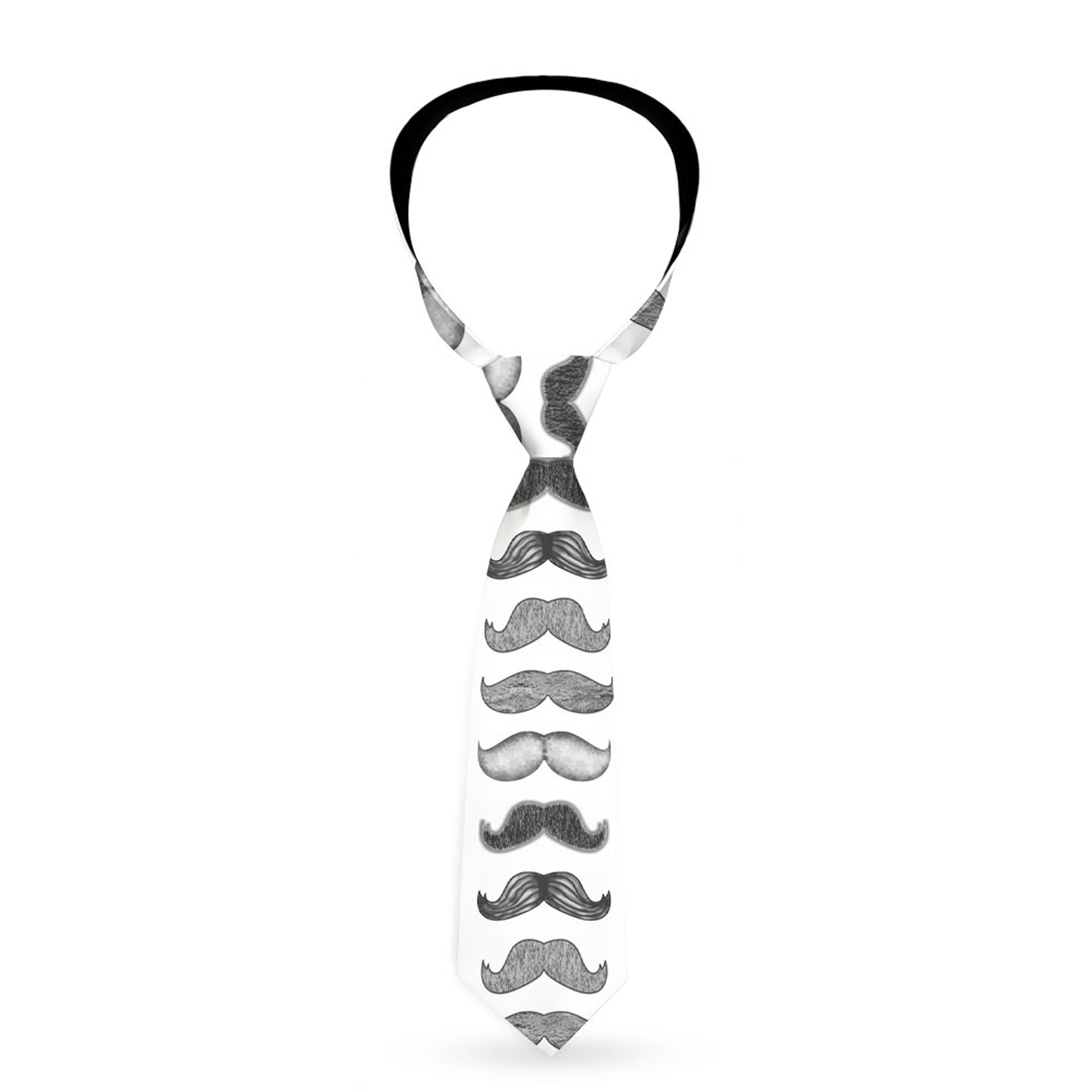 Buckle-Down Necktie - Mustaches White/Sketch Neckties Buckle-Down