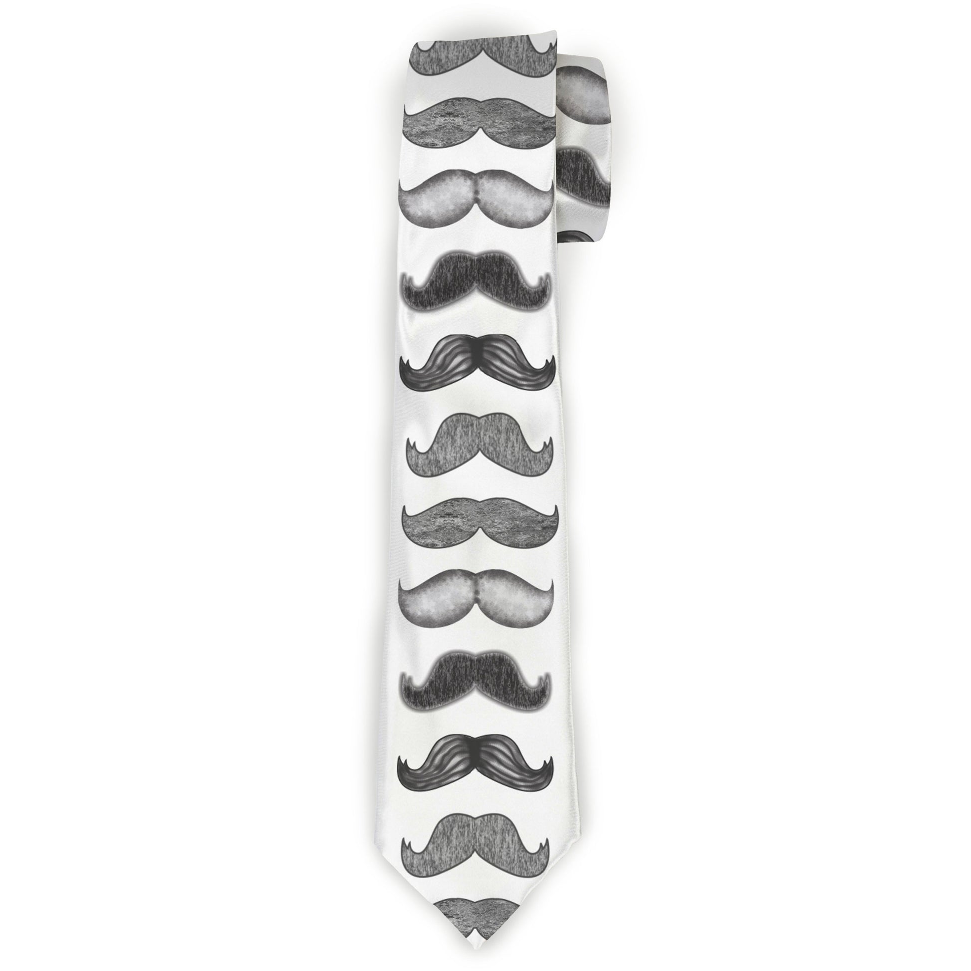Buckle-Down Necktie - Mustaches White/Sketch Neckties Buckle-Down