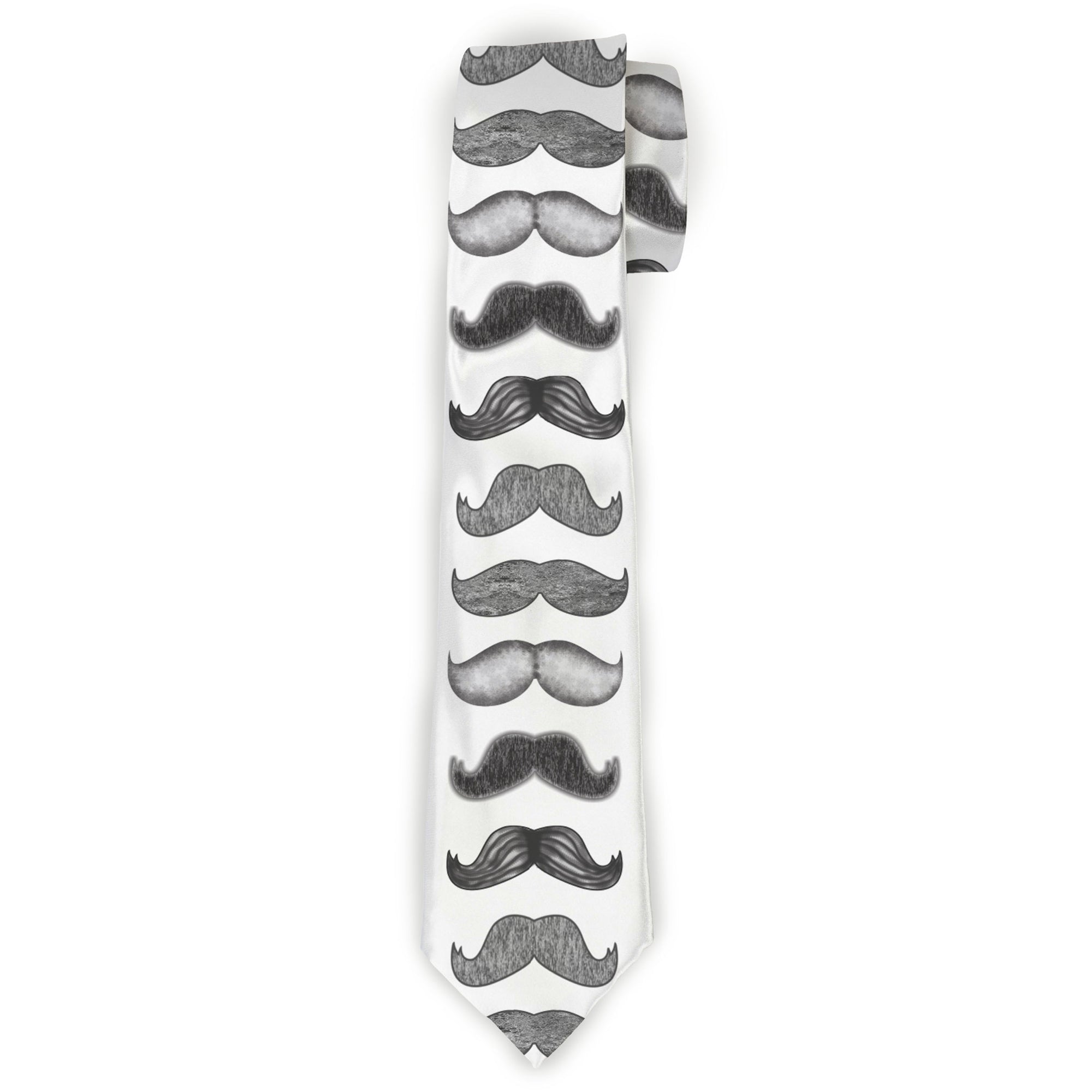 Buckle-Down Necktie - Mustaches White/Sketch Neckties Buckle-Down