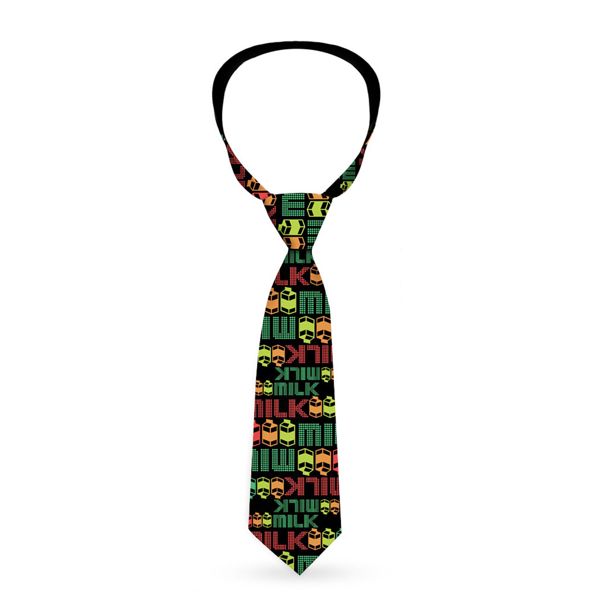 Buckle-Down Necktie - MILK/Cartoons Black/Multi Color Neckties Buckle-Down