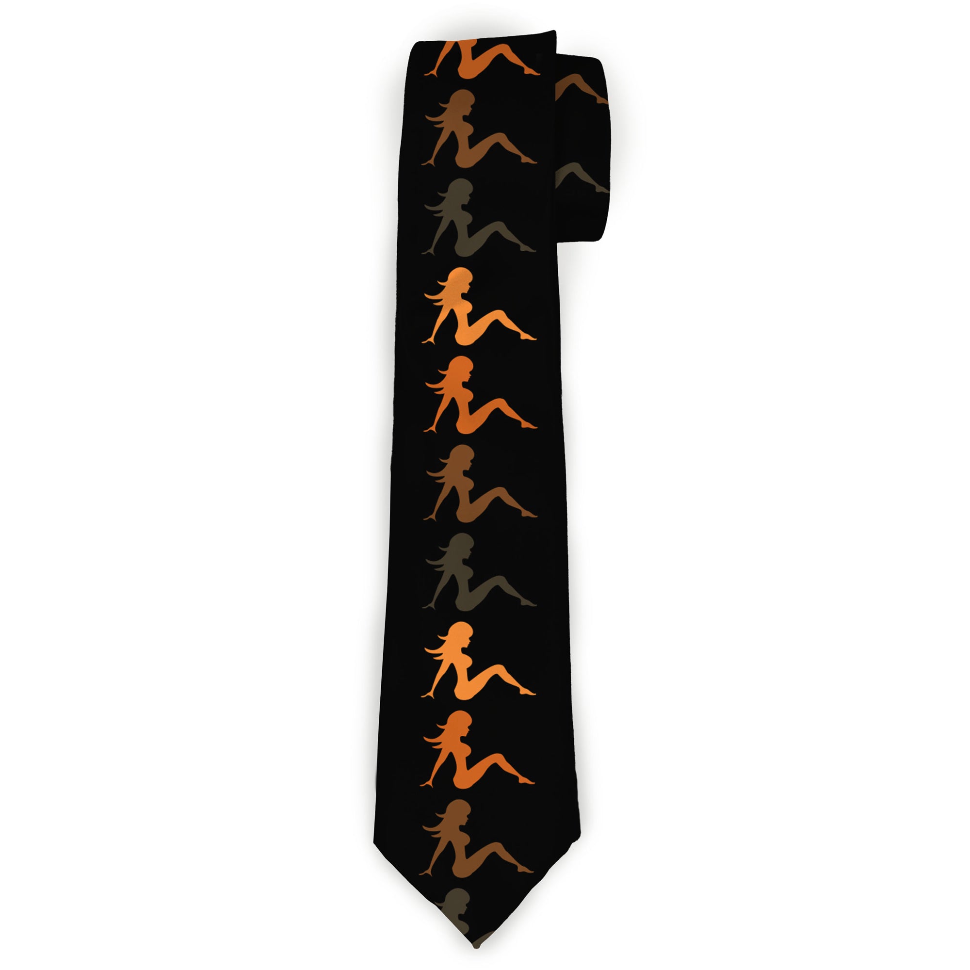 Buckle-Down Necktie - Mud Flap Girl Repeat Black/Orange Fade Neckties Buckle-Down