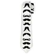 Buckle-Down Necktie - Mustaches Straight White/Black Neckties Buckle-Down