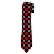 Buckle-Down Necktie - Mini Checker Black/Gray/3 Red Neckties Buckle-Down