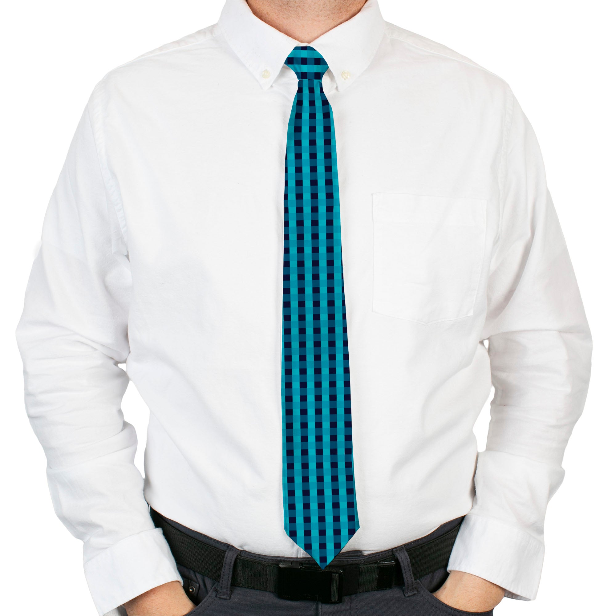 Necktie Standard - Mini Buffalo Plaid Navy/Blue Neckties Buckle-Down
