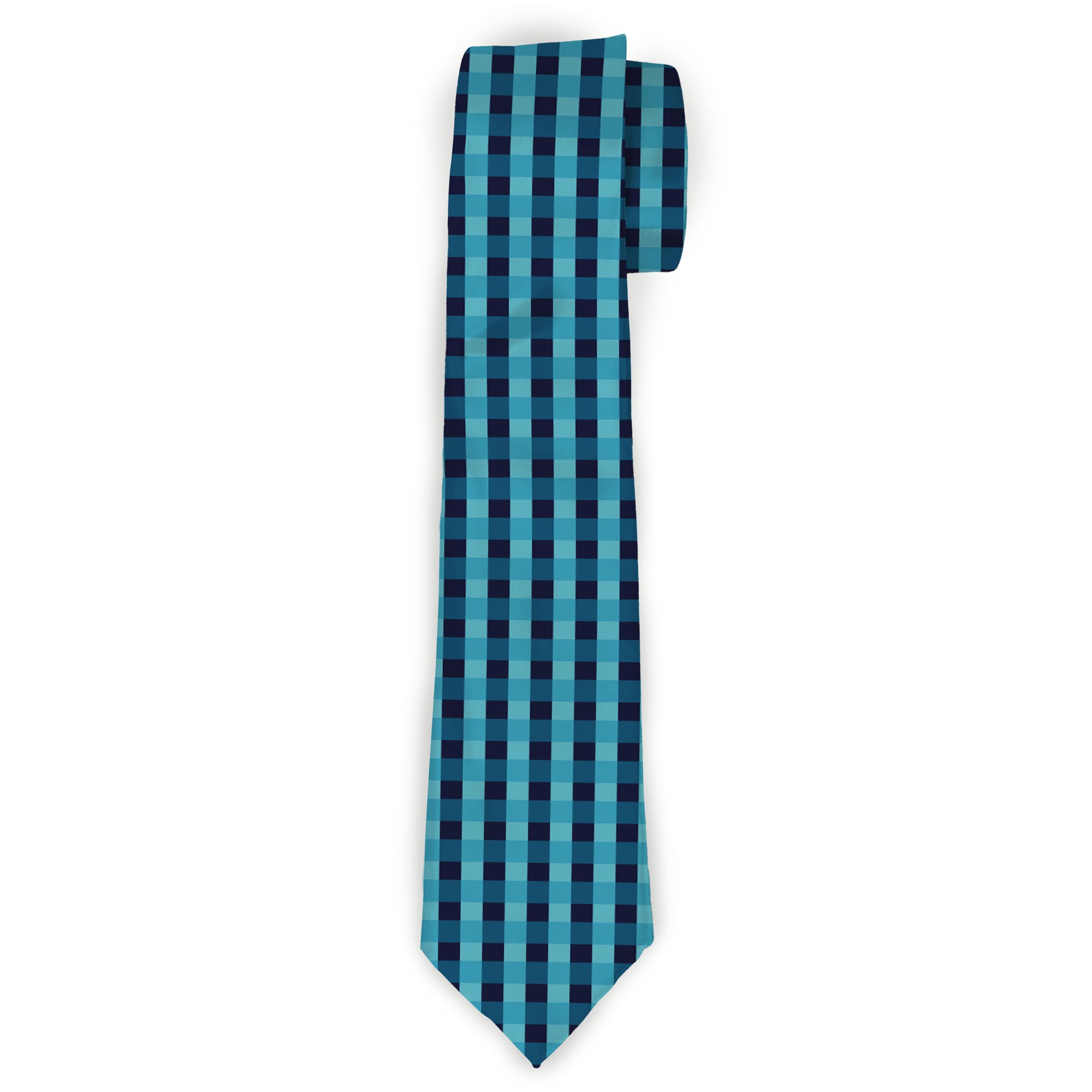 Necktie Standard - Mini Buffalo Plaid Navy/Blue Neckties Buckle-Down