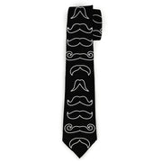 Buckle-Down Necktie - Mustache Outlines Black/White Neckties Buckle-Down