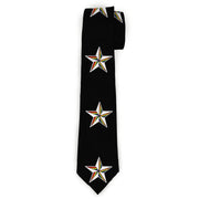 Buckle-Down Necktie - Nautical Star Black/White/Rainbow Neckties Buckle-Down