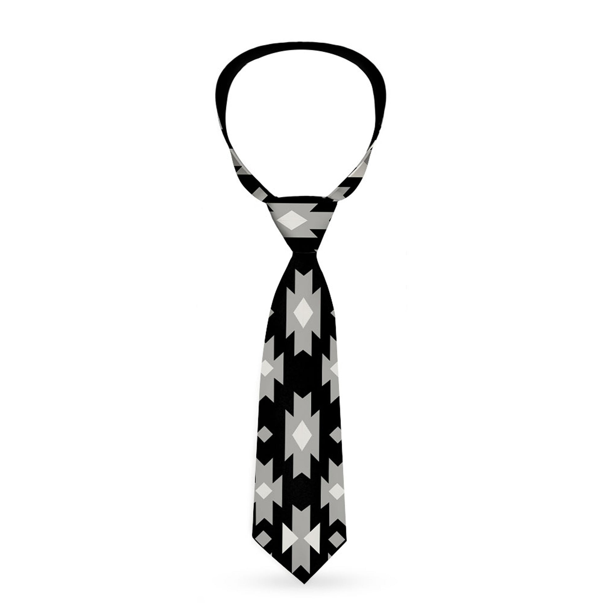 Buckle-Down Necktie - Navajo Gray/Black/Gray/White Neckties Buckle-Down