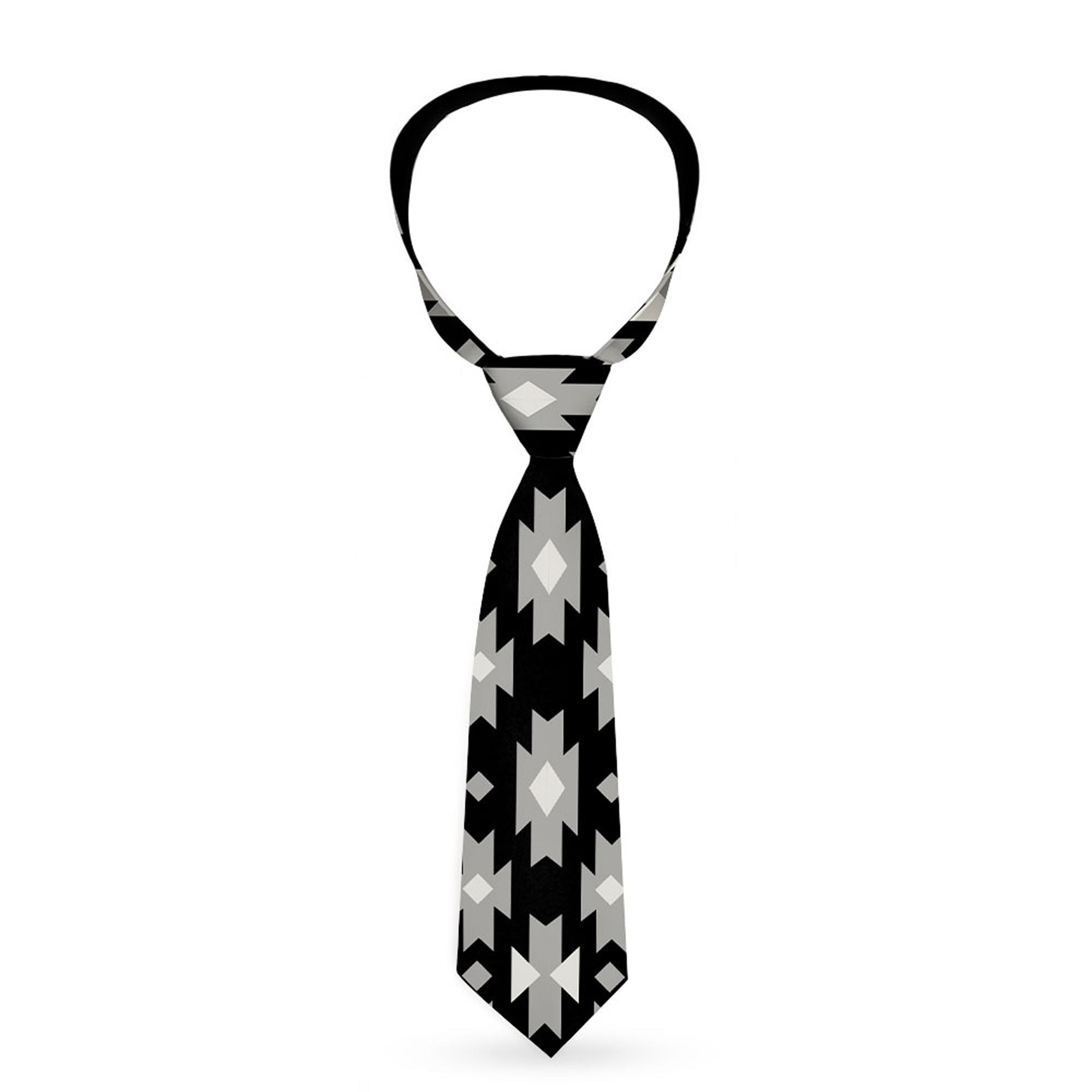 Buckle-Down Necktie - Navajo Gray/Black/Gray/White Neckties Buckle-Down
