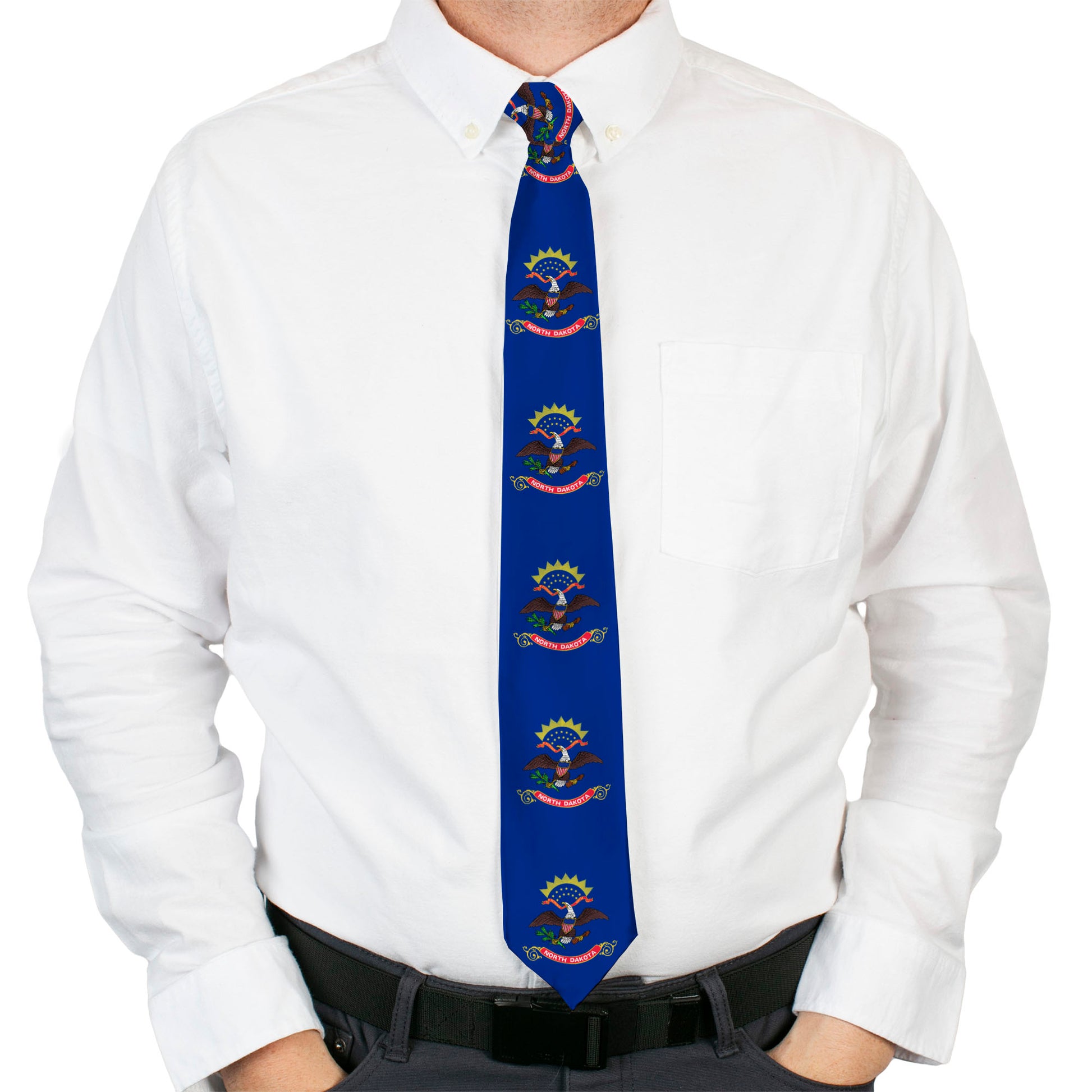 Buckle-Down Necktie - North Dakota Flags Neckties Buckle-Down