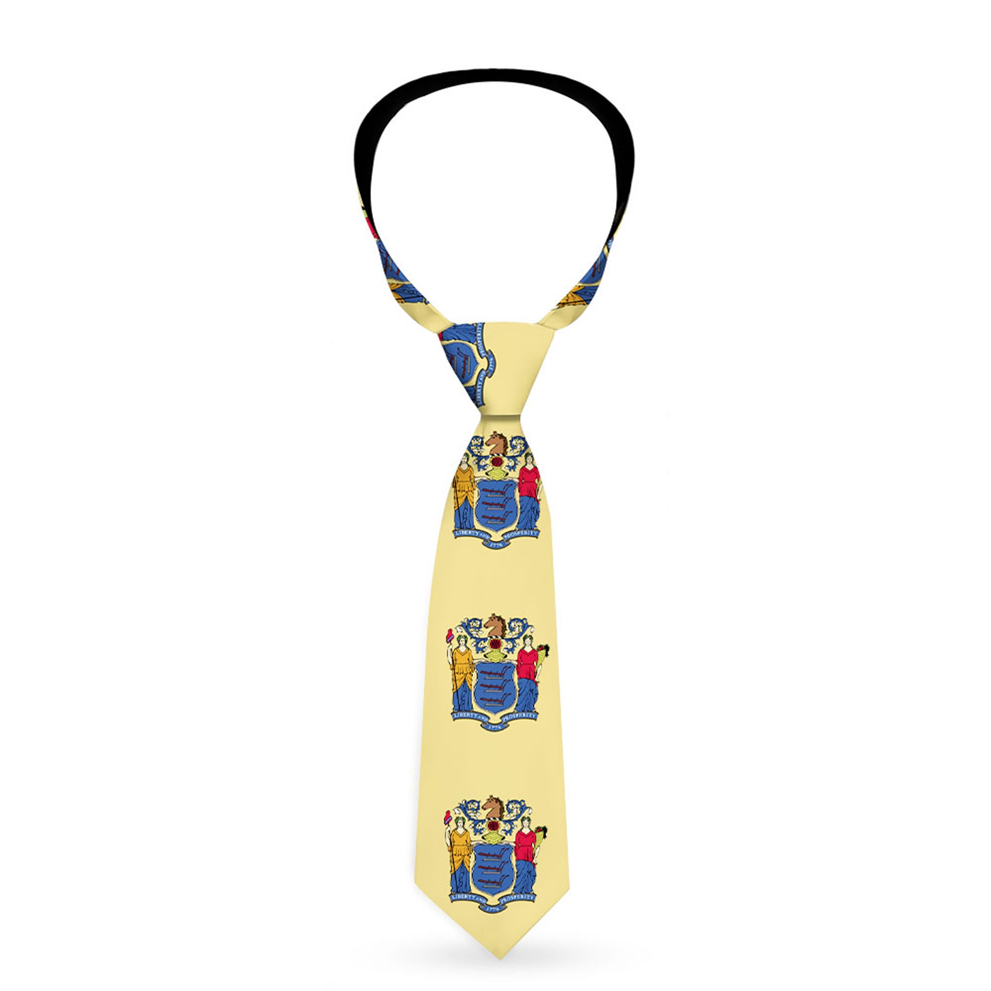 Buckle-Down Necktie - New Jersey Flags/Black Neckties Buckle-Down