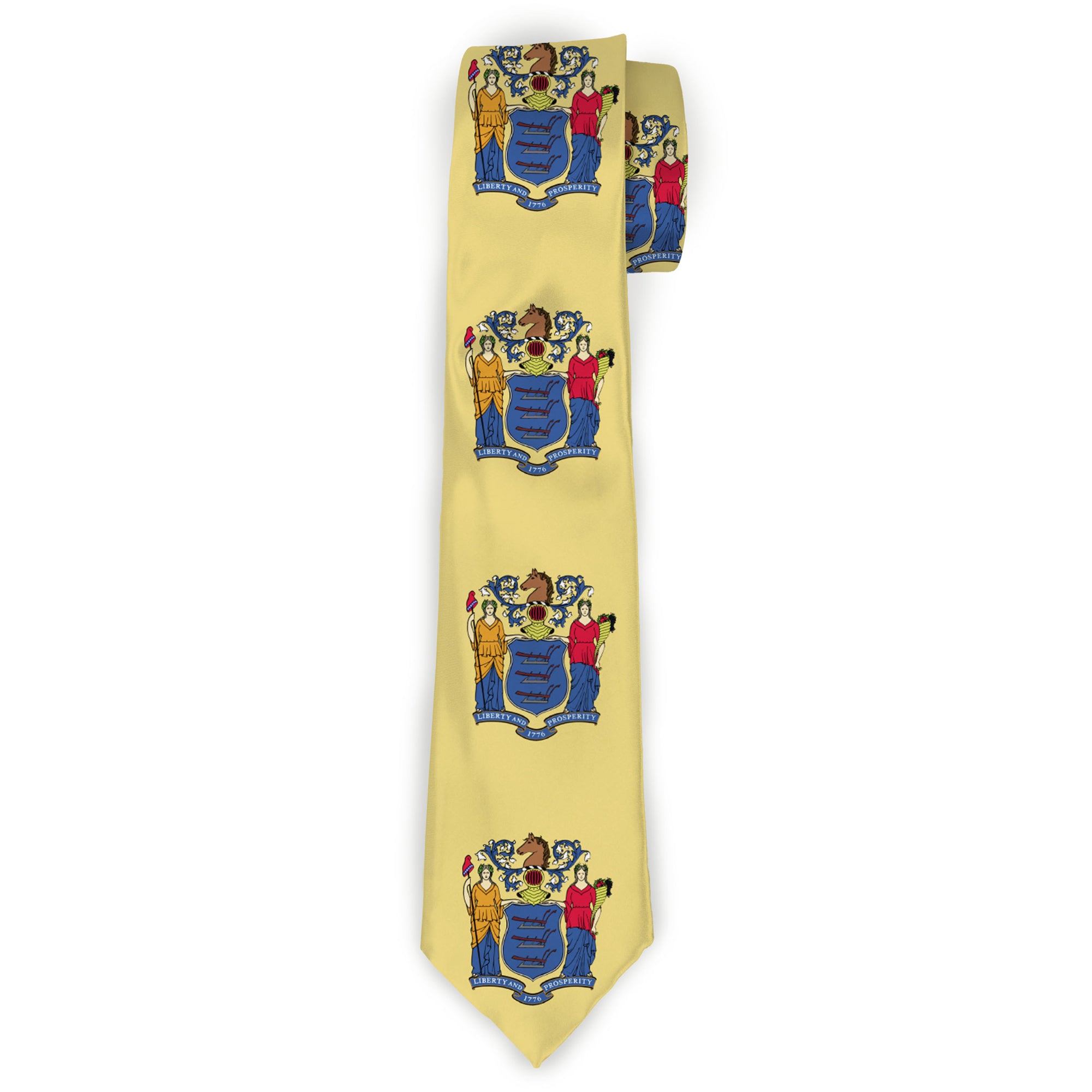 Buckle-Down Necktie - New Jersey Flags/Black Neckties Buckle-Down