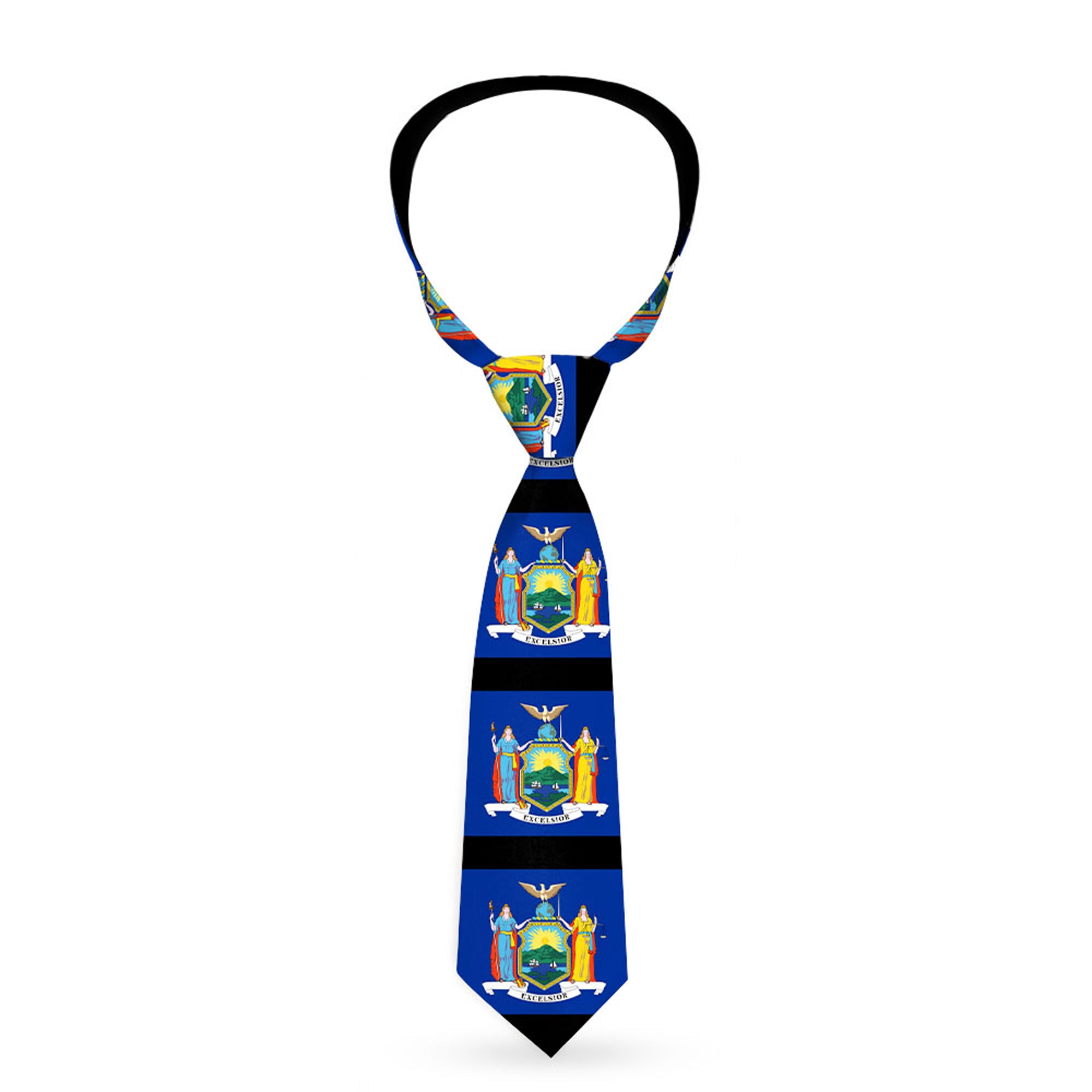 Buckle-Down Necktie - New York Flags/Black Neckties Buckle-Down