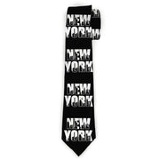 Buckle-Down Necktie - NEW YORK Bold/Skyline Silhouette Black/White/Black Neckties Buckle-Down