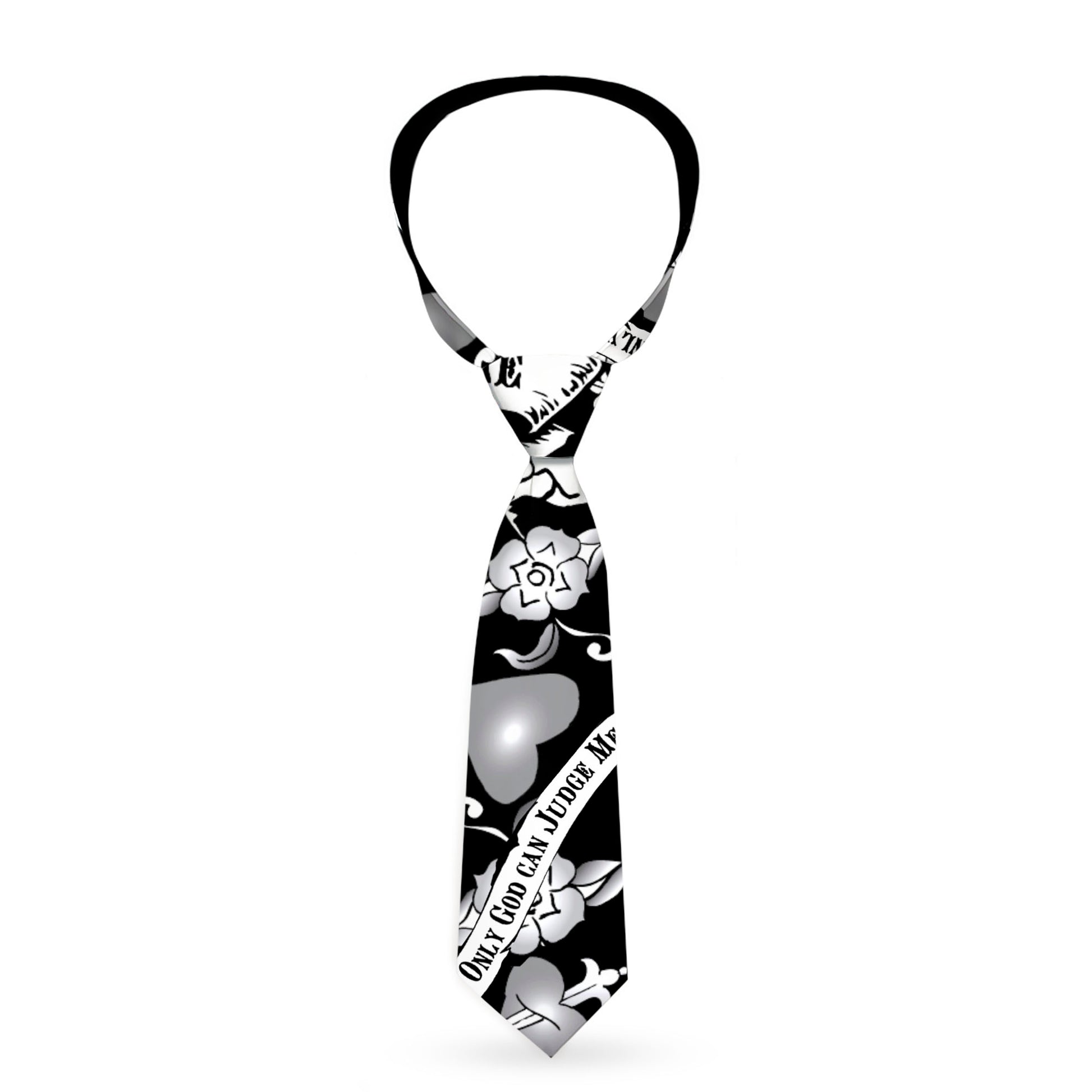 Buckle-Down Necktie - Only God Can Judge Me Black/White Neckties Buckle-Down