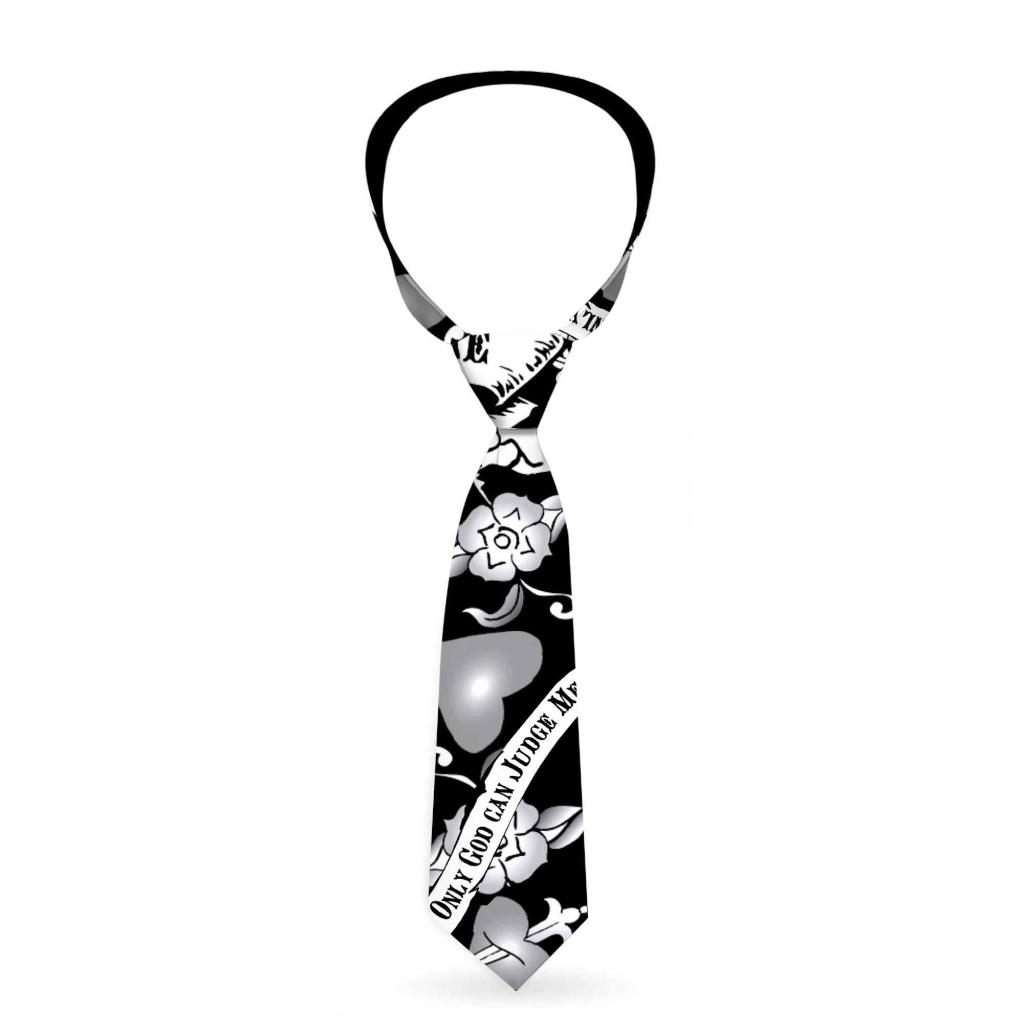Buckle-Down Necktie - Only God Can Judge Me Black/White Neckties Buckle-Down