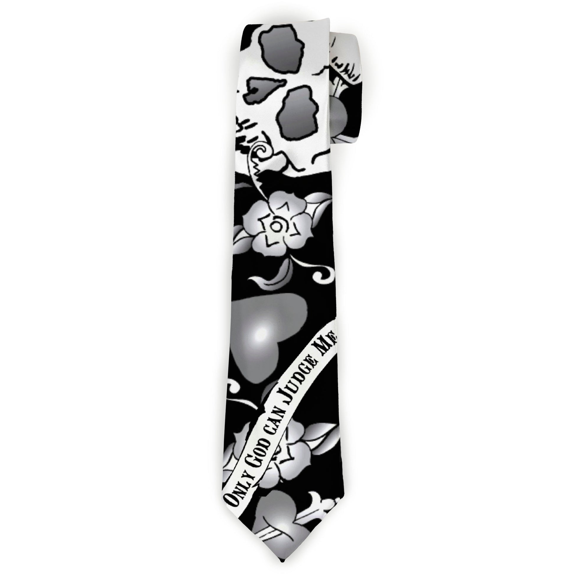 Buckle-Down Necktie - Only God Can Judge Me Black/White Neckties Buckle-Down