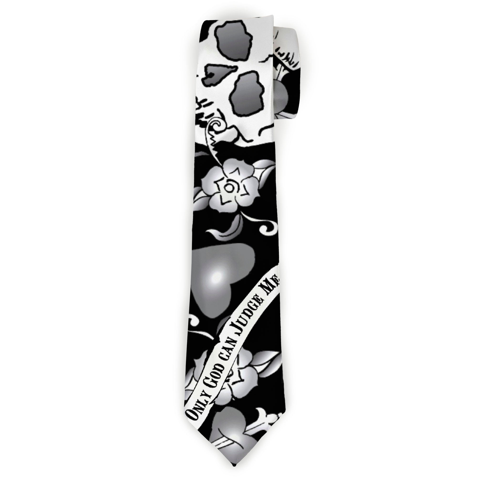 Buckle-Down Necktie - Only God Can Judge Me Black/White Neckties Buckle-Down