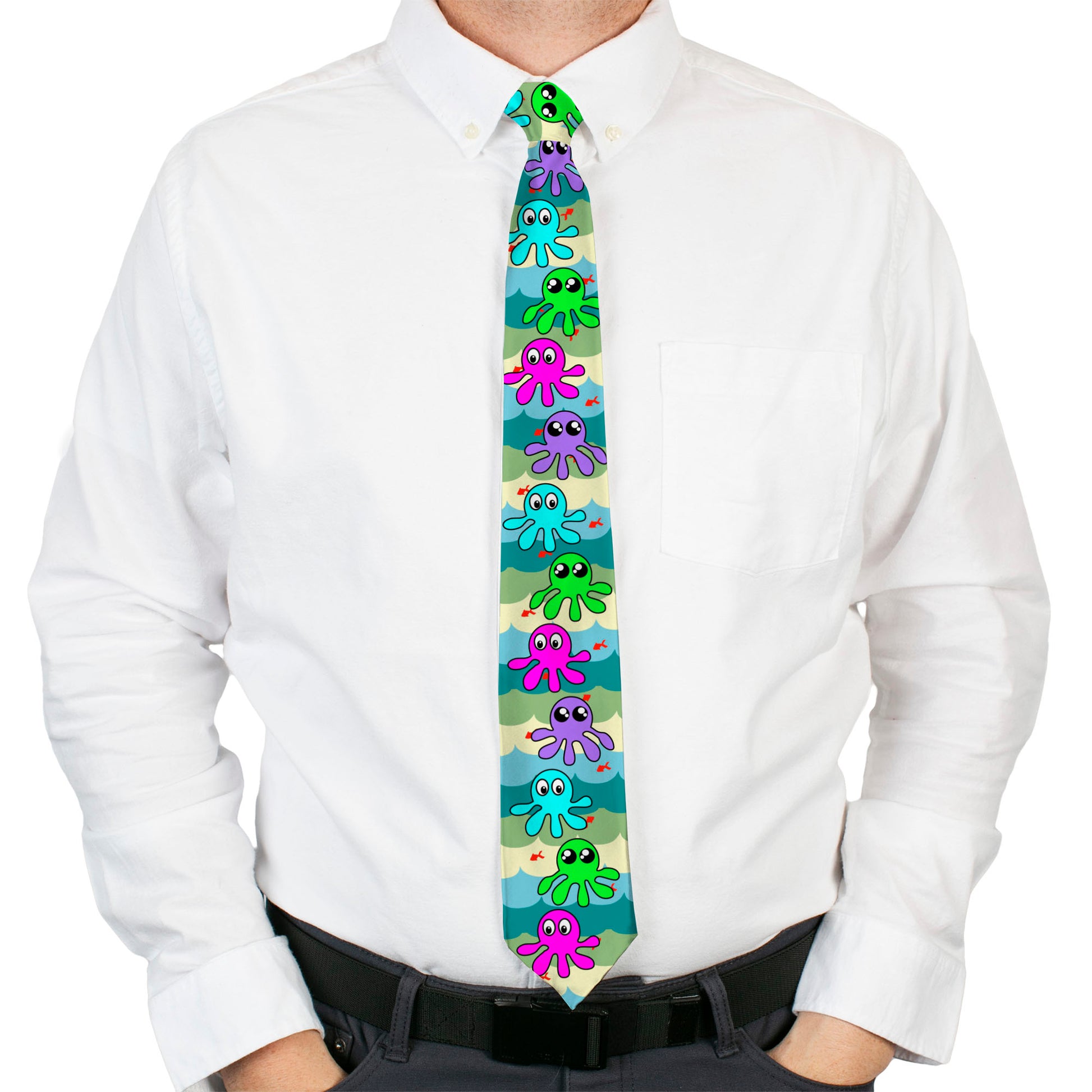 Buckle-Down Necktie - Octopus Cartoon Neckties Buckle-Down