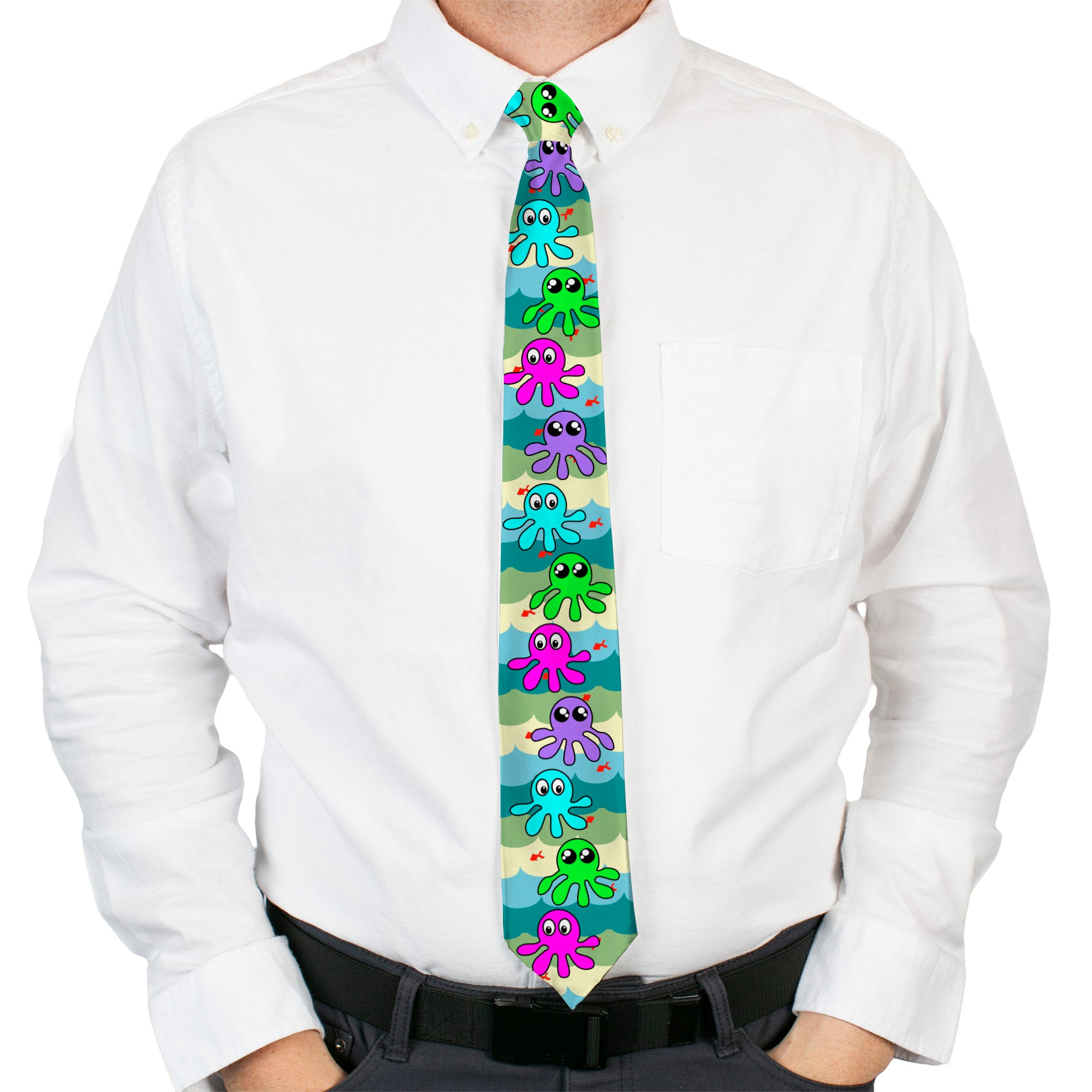 Buckle-Down Necktie - Octopus Cartoon Neckties Buckle-Down