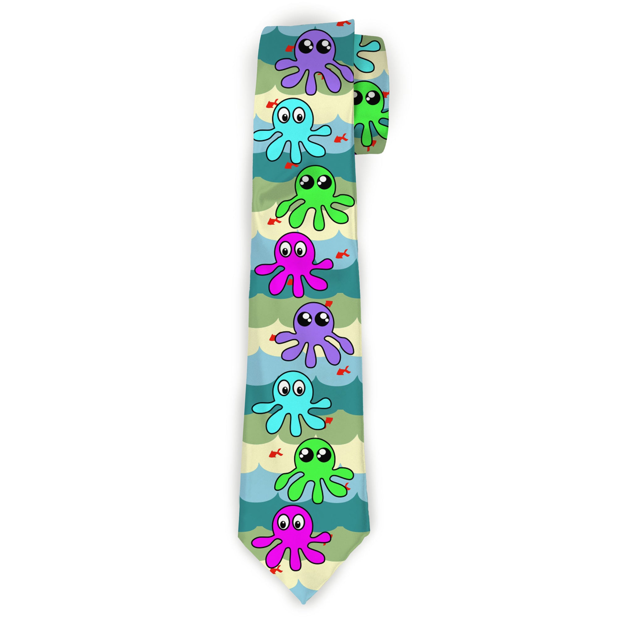 Buckle-Down Necktie - Octopus Cartoon Neckties Buckle-Down