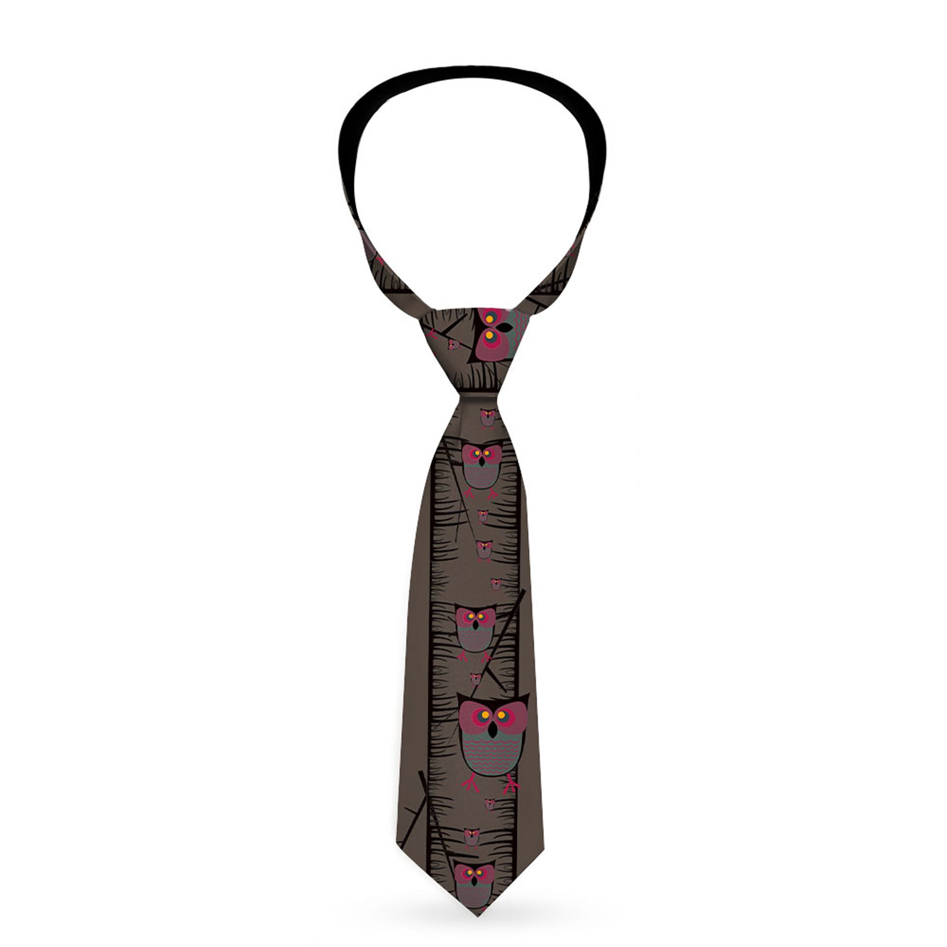 Buckle-Down Necktie - Owls in Trees Purple Neckties Buckle-Down