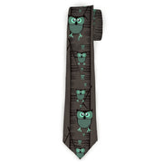 Buckle-Down Necktie - Owls in Trees Turquoise Neckties Buckle-Down