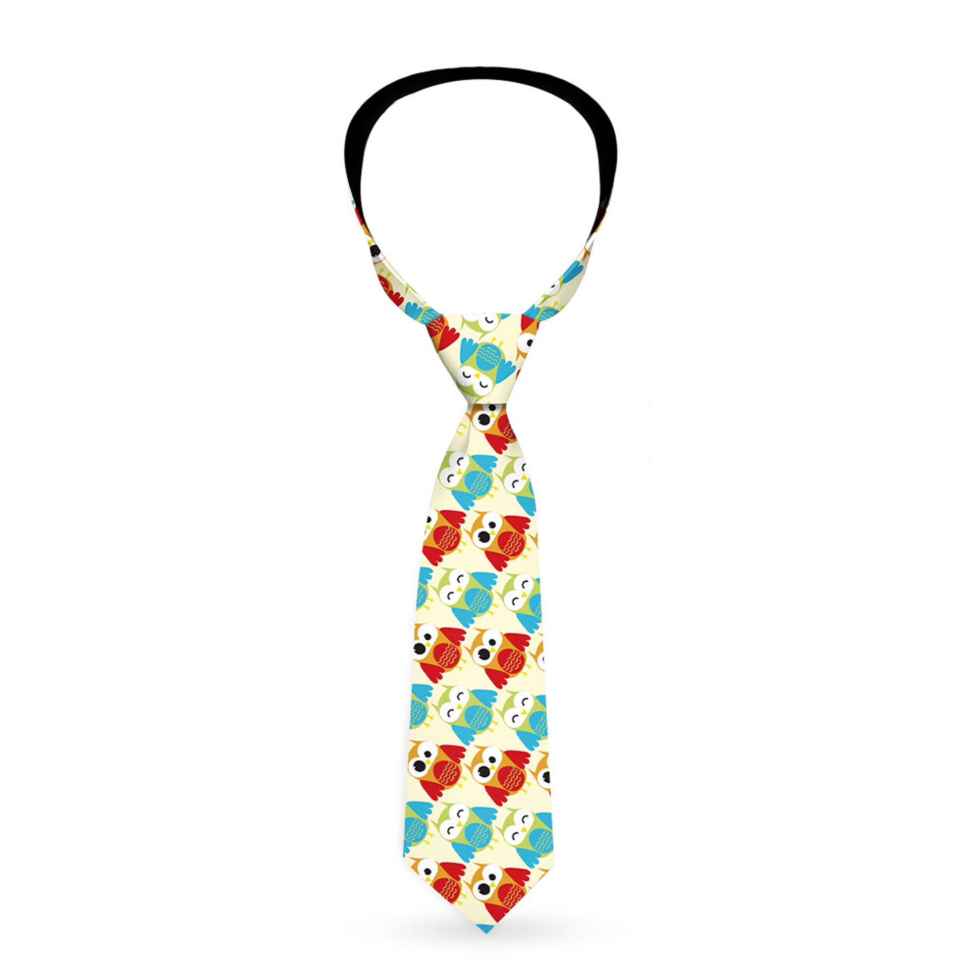 Buckle-Down Necktie - Owl Eyes Yellow/Reds/Blues Neckties Buckle-Down